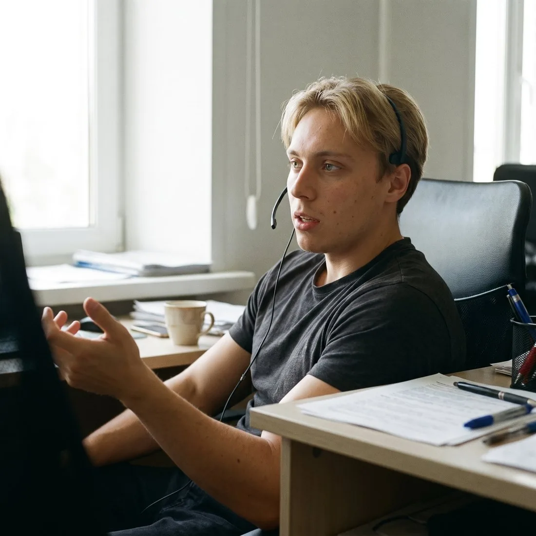 Ansprechpartner von Business Growth Solutions im Telefongespräch mit einem Interessenten