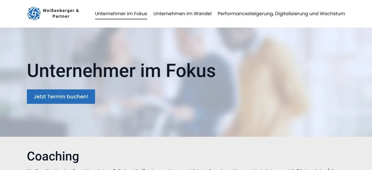Ansicht der von uns gebauten Website von Weißenberger & Partner