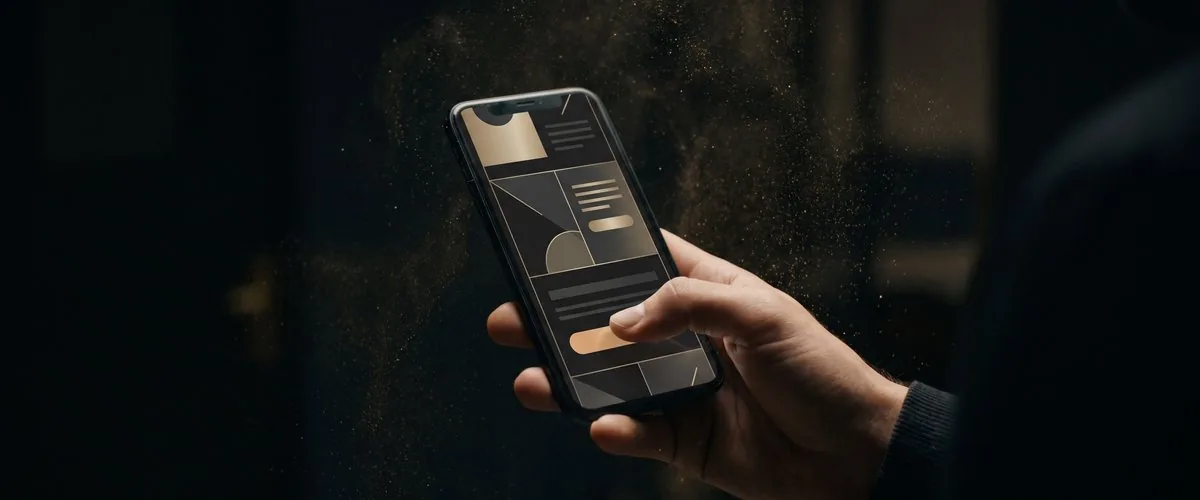 Dieselbe Website in der mobilen Ansicht auf einem Smartphone